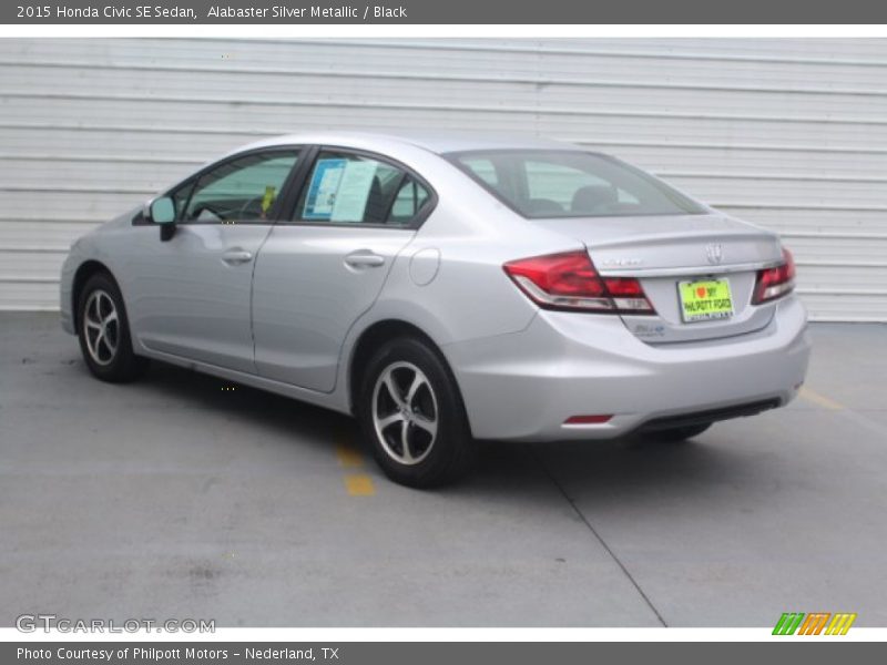 Alabaster Silver Metallic / Black 2015 Honda Civic SE Sedan