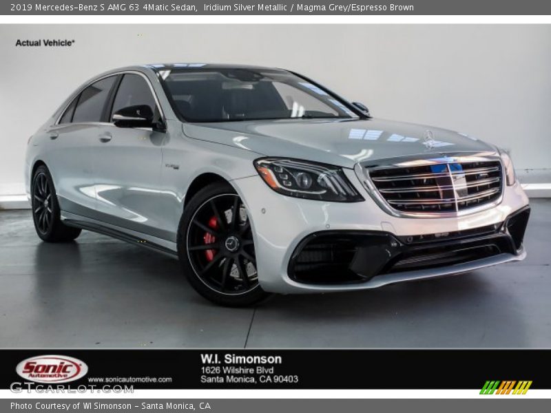 Iridium Silver Metallic / Magma Grey/Espresso Brown 2019 Mercedes-Benz S AMG 63 4Matic Sedan