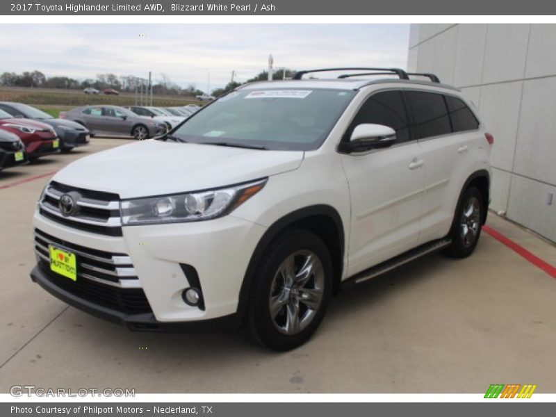 Blizzard White Pearl / Ash 2017 Toyota Highlander Limited AWD