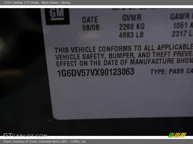 Black Raven / Ebony 2009 Cadillac CTS Sedan