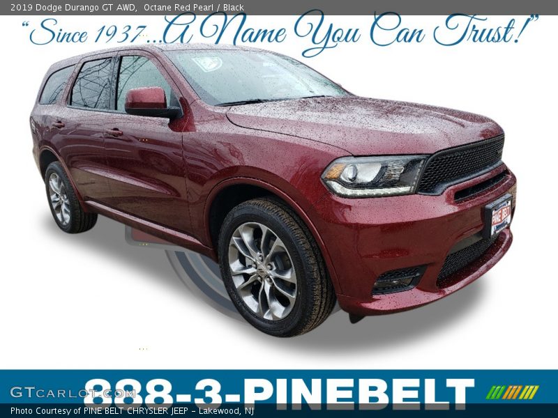 Octane Red Pearl / Black 2019 Dodge Durango GT AWD