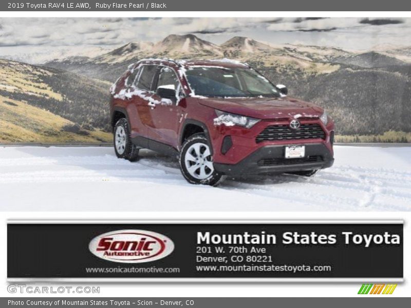 Ruby Flare Pearl / Black 2019 Toyota RAV4 LE AWD