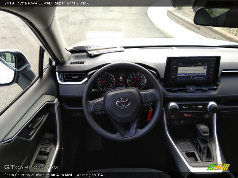 Super White / Black 2019 Toyota RAV4 LE AWD