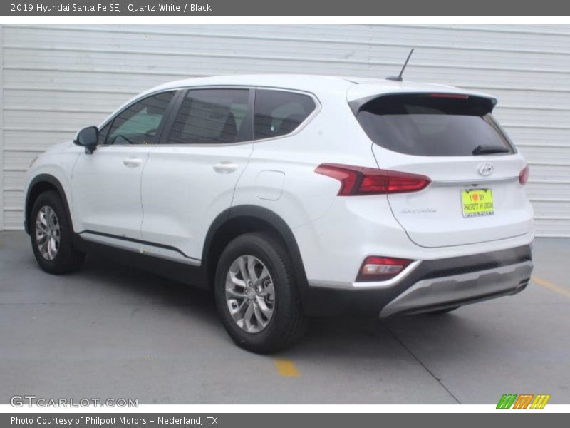 Quartz White / Black 2019 Hyundai Santa Fe SE