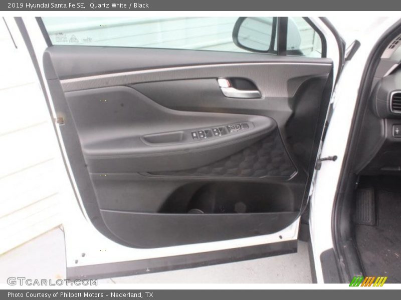 Quartz White / Black 2019 Hyundai Santa Fe SE