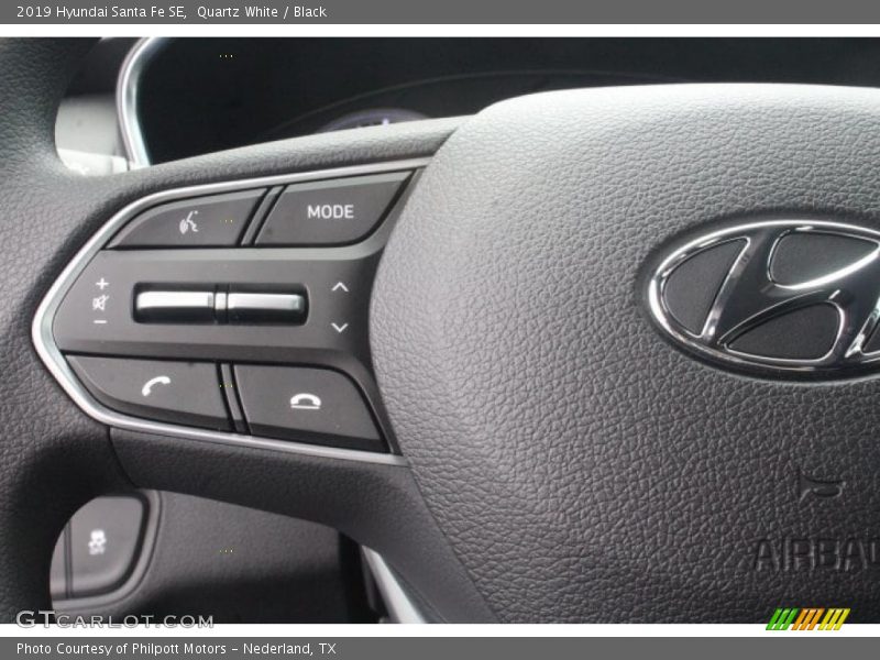 Quartz White / Black 2019 Hyundai Santa Fe SE