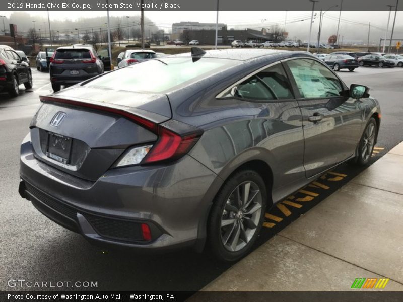 Modern Steel Metallic / Black 2019 Honda Civic EX Coupe
