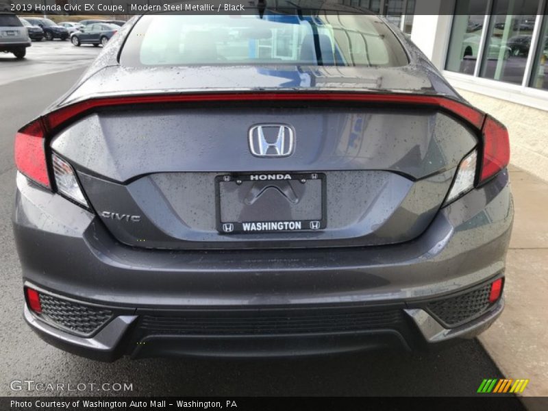 Modern Steel Metallic / Black 2019 Honda Civic EX Coupe