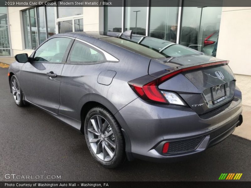 Modern Steel Metallic / Black 2019 Honda Civic EX Coupe