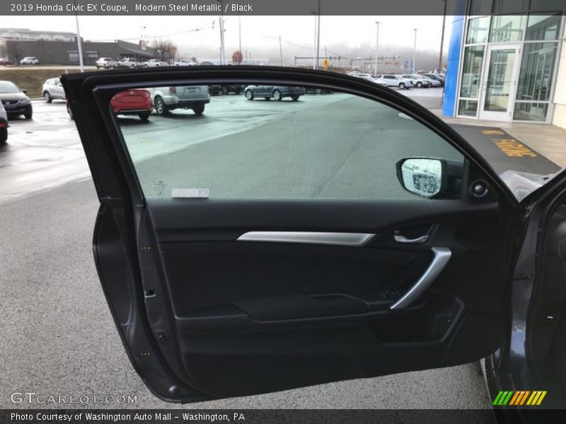 Modern Steel Metallic / Black 2019 Honda Civic EX Coupe