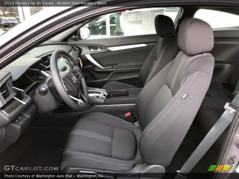 Modern Steel Metallic / Black 2019 Honda Civic EX Coupe