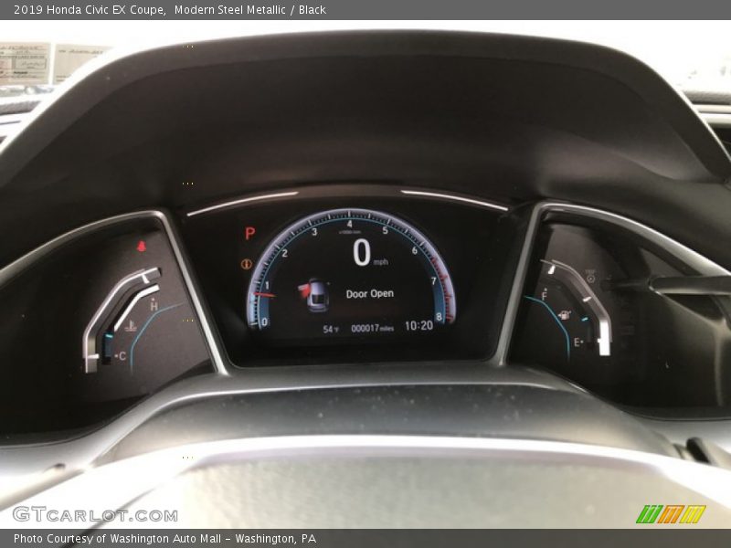 Modern Steel Metallic / Black 2019 Honda Civic EX Coupe