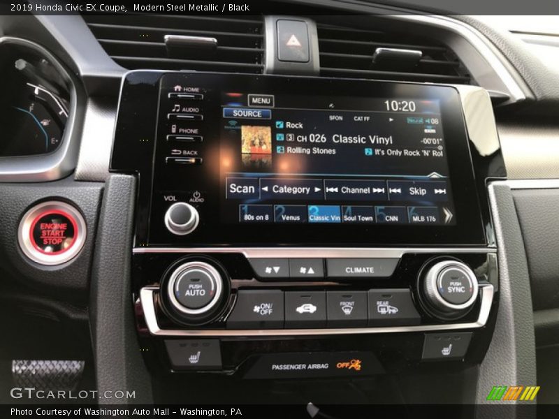 Modern Steel Metallic / Black 2019 Honda Civic EX Coupe