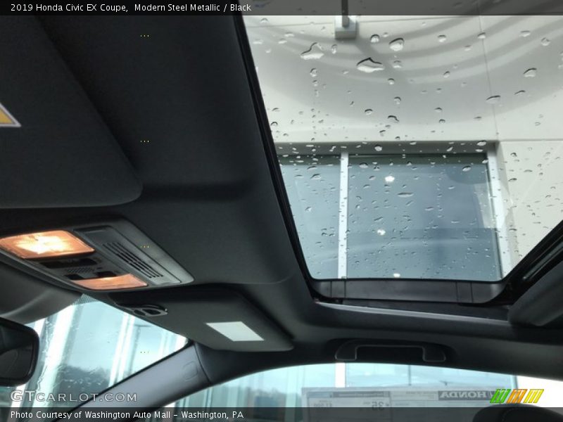 Modern Steel Metallic / Black 2019 Honda Civic EX Coupe