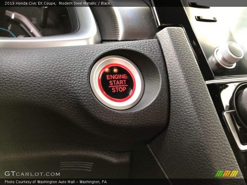 Modern Steel Metallic / Black 2019 Honda Civic EX Coupe