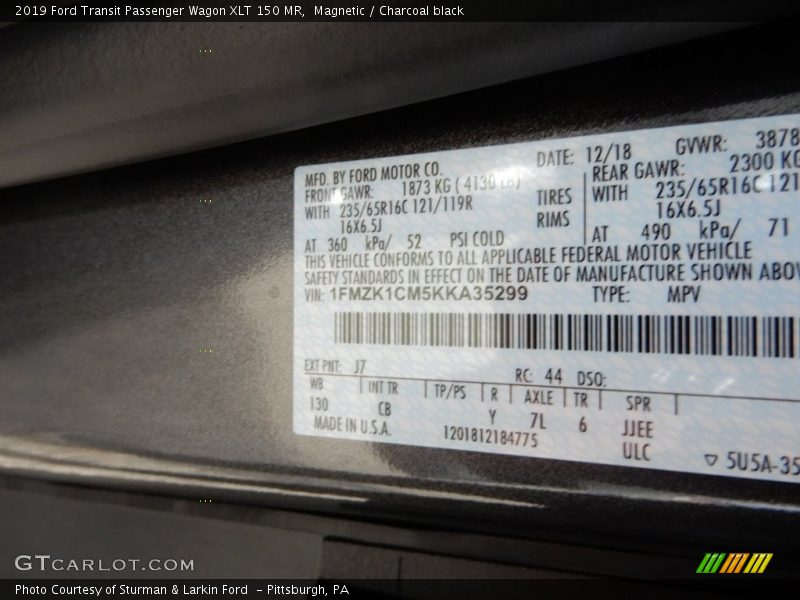 Magnetic / Charcoal black 2019 Ford Transit Passenger Wagon XLT 150 MR