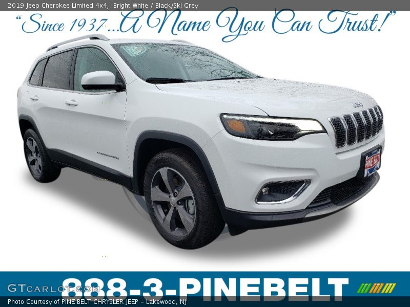 Bright White / Black/Ski Grey 2019 Jeep Cherokee Limited 4x4