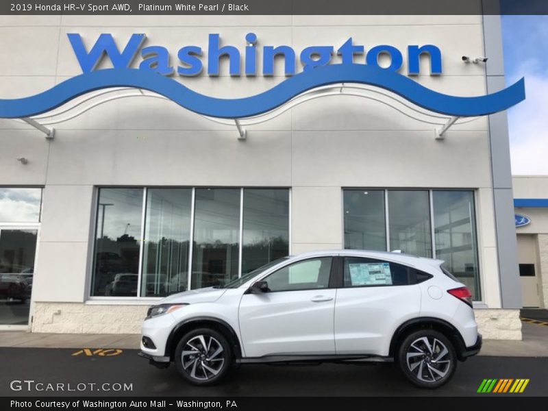 Platinum White Pearl / Black 2019 Honda HR-V Sport AWD