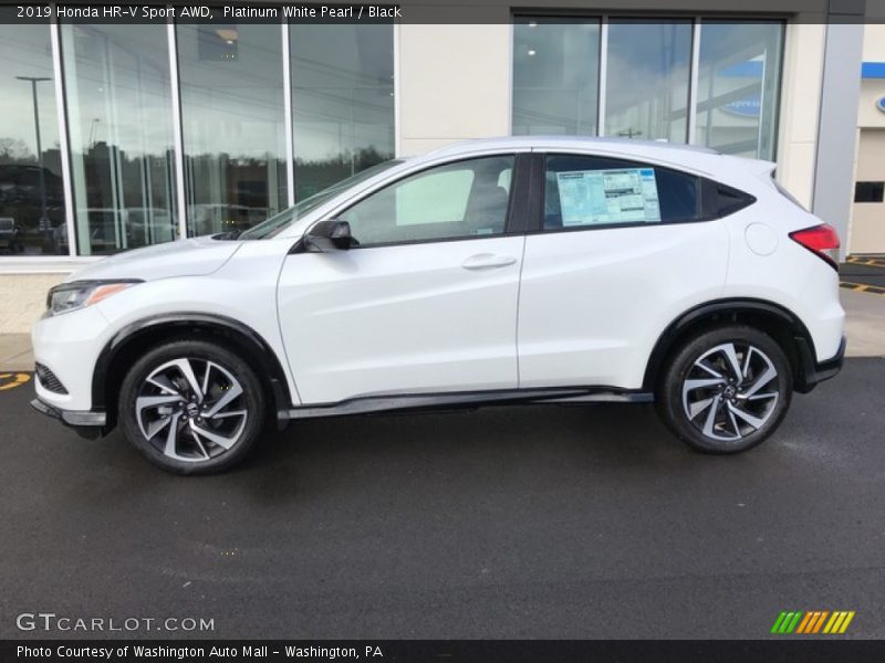 Platinum White Pearl / Black 2019 Honda HR-V Sport AWD