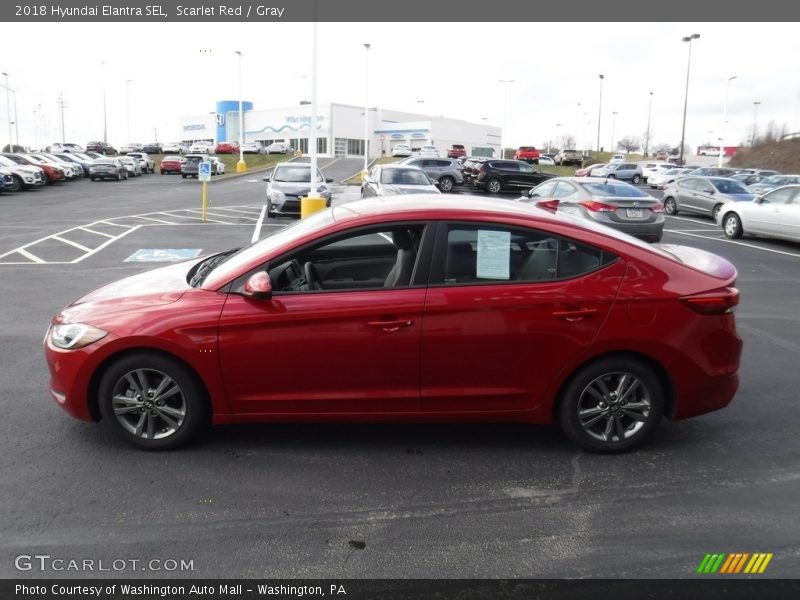 Scarlet Red / Gray 2018 Hyundai Elantra SEL