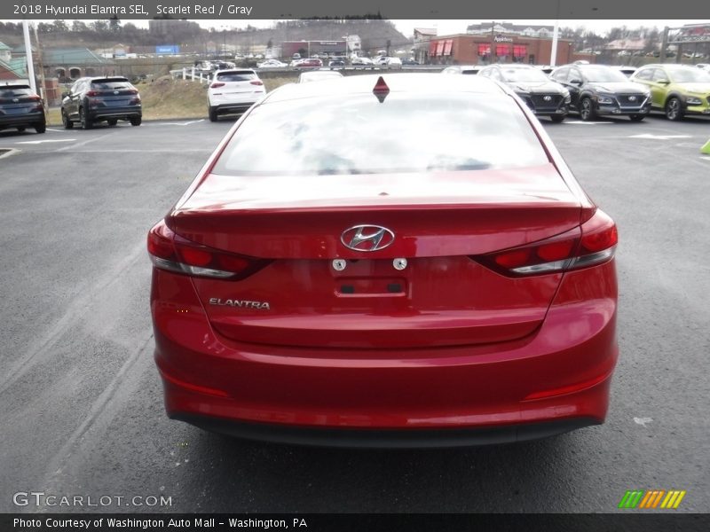 Scarlet Red / Gray 2018 Hyundai Elantra SEL