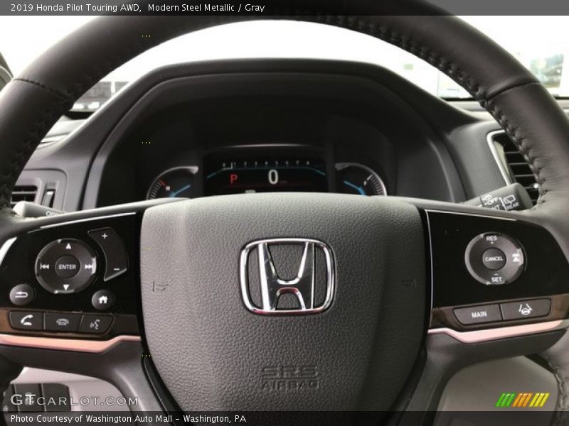 Modern Steel Metallic / Gray 2019 Honda Pilot Touring AWD