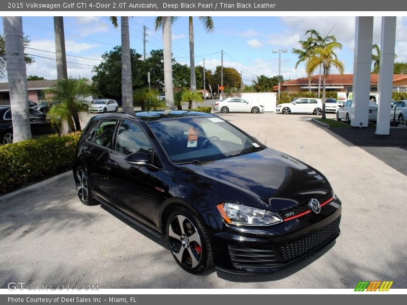 Deep Black Pearl / Titan Black Leather 2015 Volkswagen Golf GTI 4-Door 2.0T Autobahn