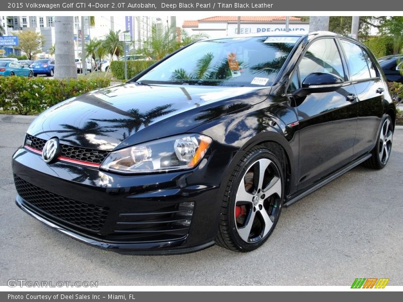 Deep Black Pearl / Titan Black Leather 2015 Volkswagen Golf GTI 4-Door 2.0T Autobahn