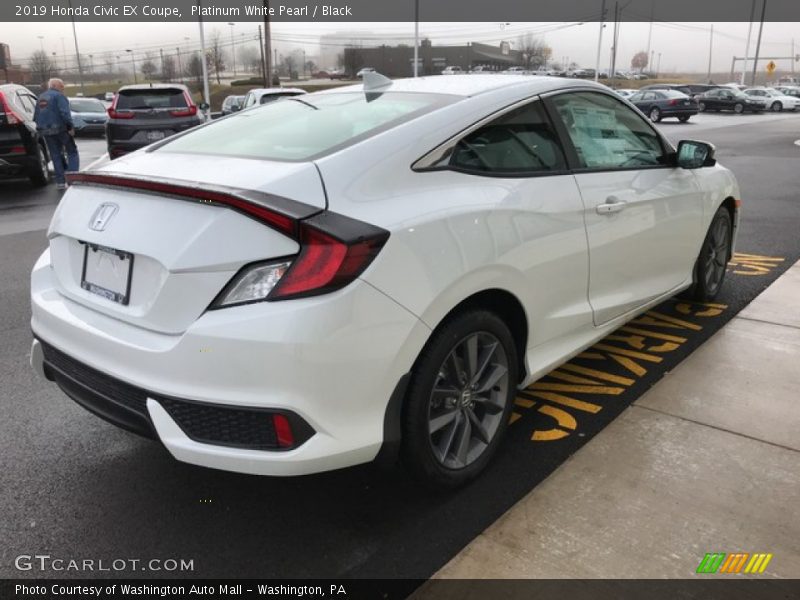 Platinum White Pearl / Black 2019 Honda Civic EX Coupe