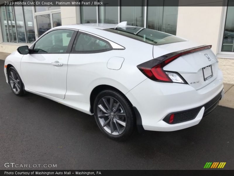 Platinum White Pearl / Black 2019 Honda Civic EX Coupe