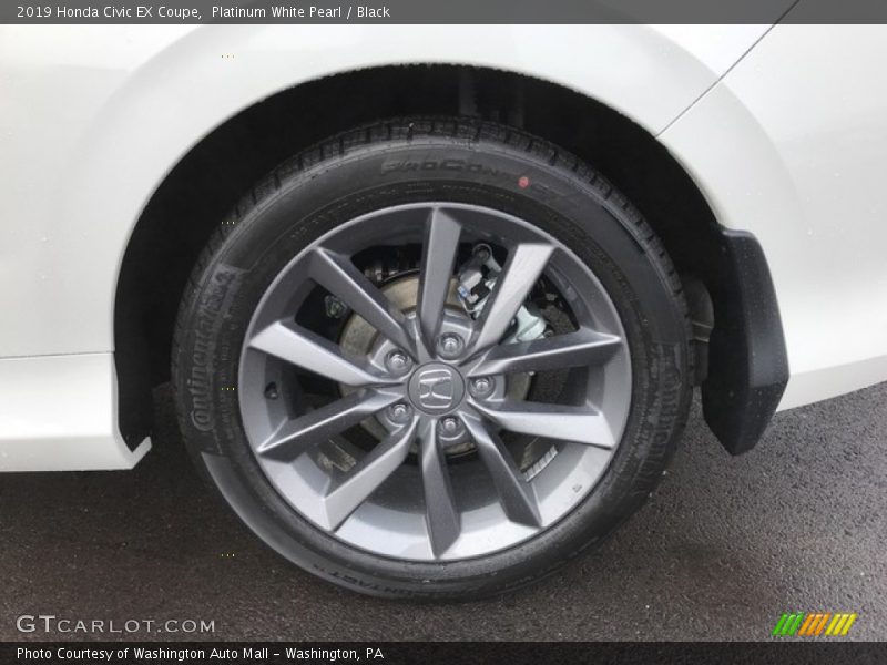 Platinum White Pearl / Black 2019 Honda Civic EX Coupe