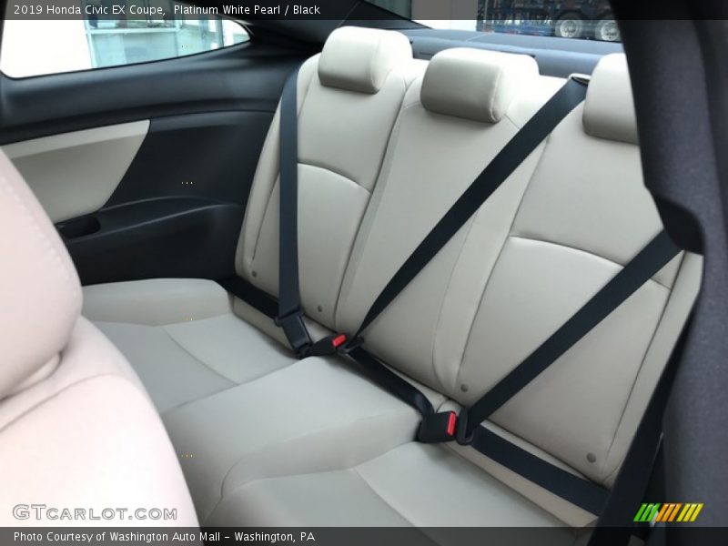 Platinum White Pearl / Black 2019 Honda Civic EX Coupe