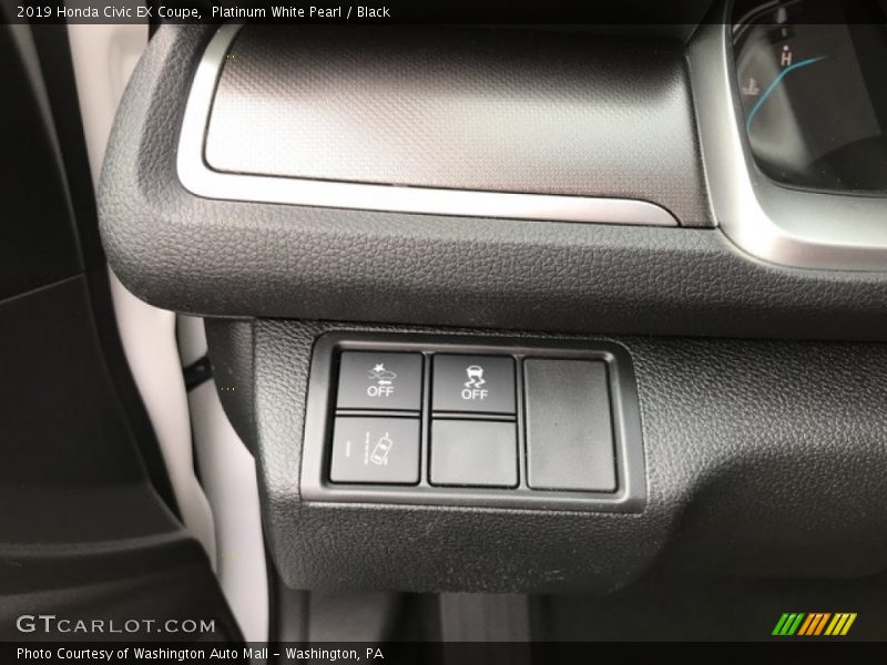 Platinum White Pearl / Black 2019 Honda Civic EX Coupe