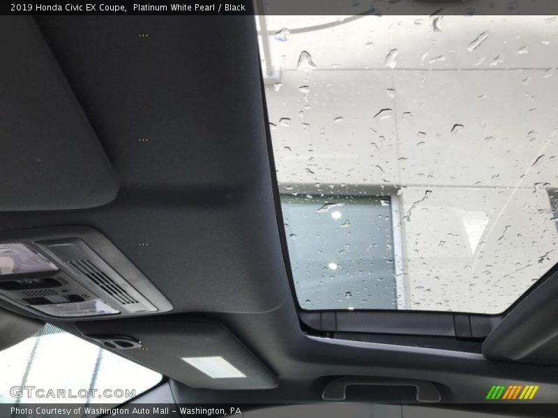 Platinum White Pearl / Black 2019 Honda Civic EX Coupe