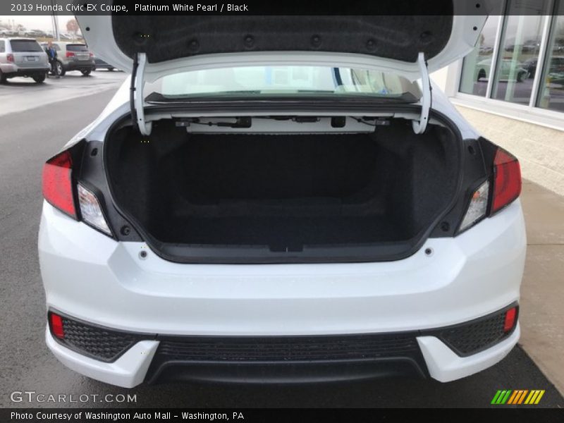 Platinum White Pearl / Black 2019 Honda Civic EX Coupe