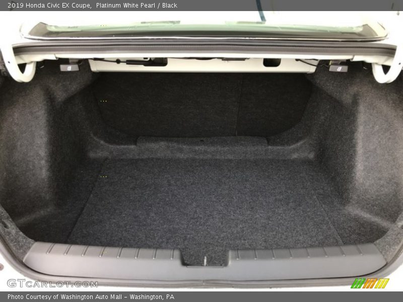 Platinum White Pearl / Black 2019 Honda Civic EX Coupe