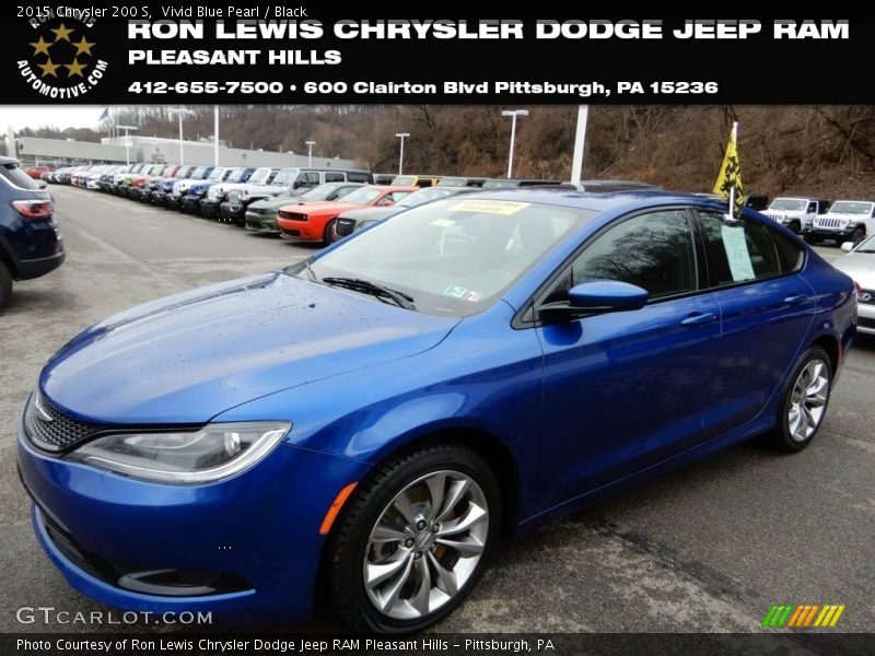 Vivid Blue Pearl / Black 2015 Chrysler 200 S