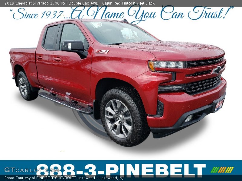 Cajun Red Tintcoat / Jet Black 2019 Chevrolet Silverado 1500 RST Double Cab 4WD