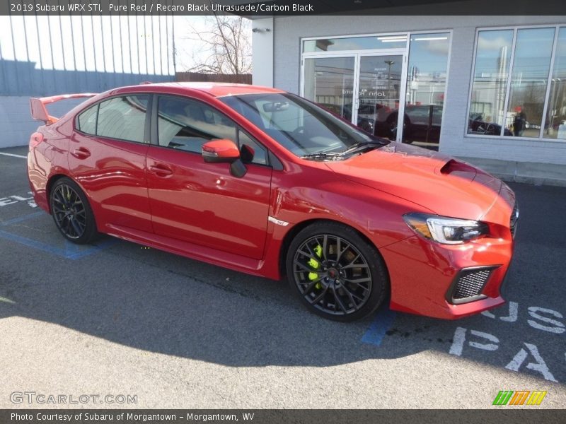 Pure Red / Recaro Black Ultrasuede/Carbon Black 2019 Subaru WRX STI