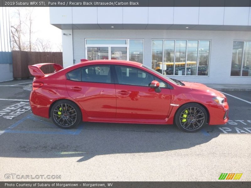 Pure Red / Recaro Black Ultrasuede/Carbon Black 2019 Subaru WRX STI