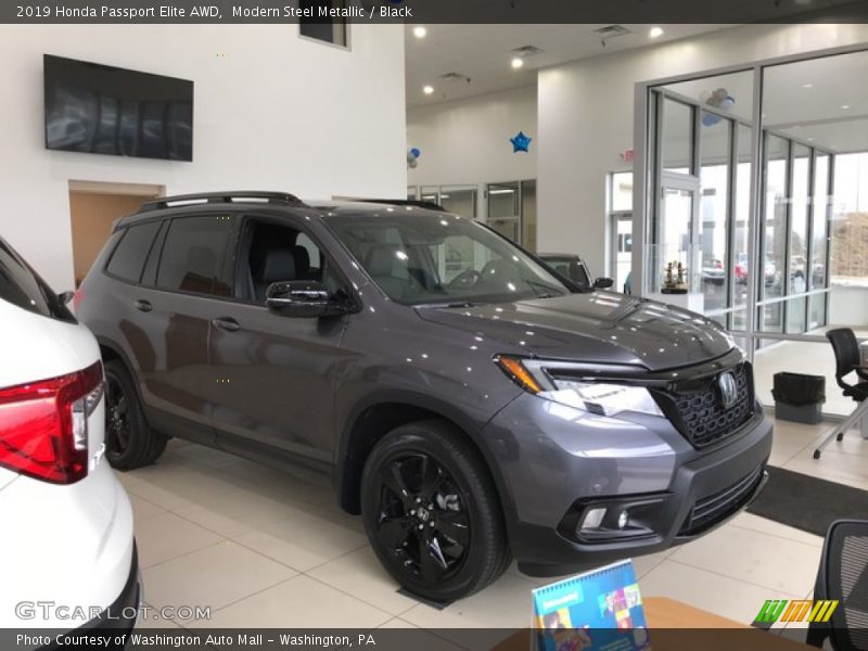 Modern Steel Metallic / Black 2019 Honda Passport Elite AWD