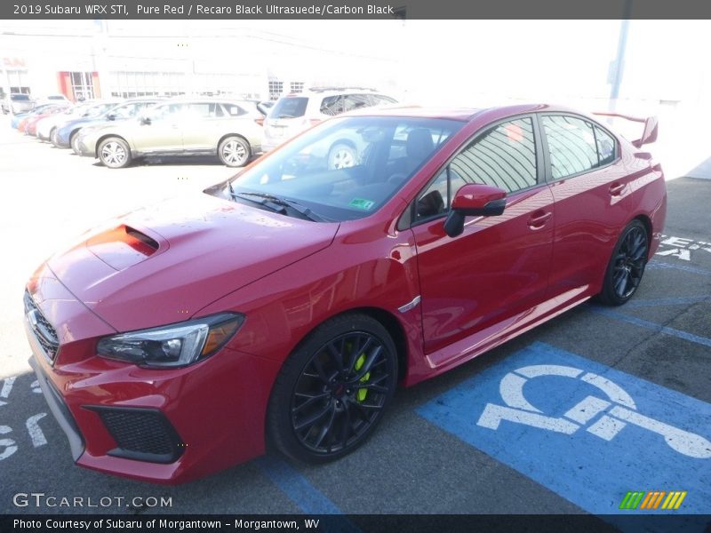 Pure Red / Recaro Black Ultrasuede/Carbon Black 2019 Subaru WRX STI