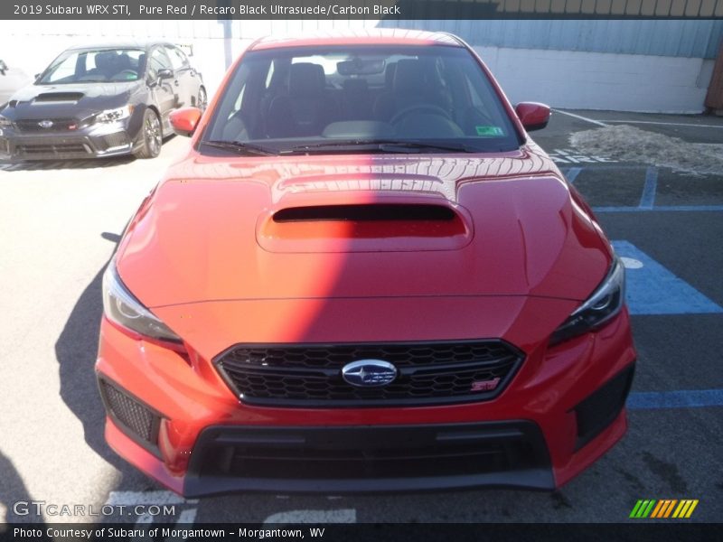 Pure Red / Recaro Black Ultrasuede/Carbon Black 2019 Subaru WRX STI