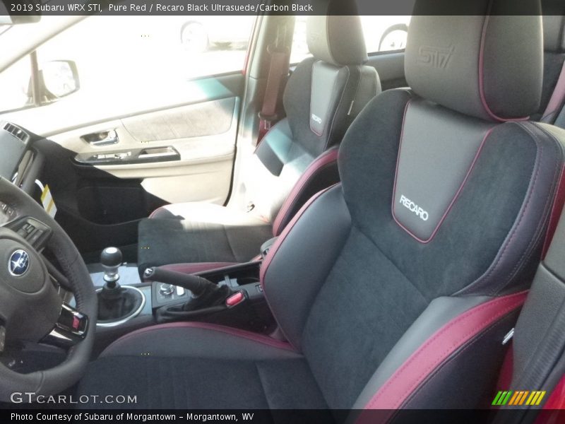 Pure Red / Recaro Black Ultrasuede/Carbon Black 2019 Subaru WRX STI