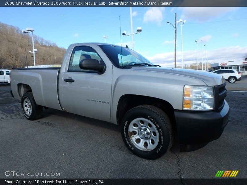 Silver Birch Metallic / Dark Titanium 2008 Chevrolet Silverado 1500 Work Truck Regular Cab