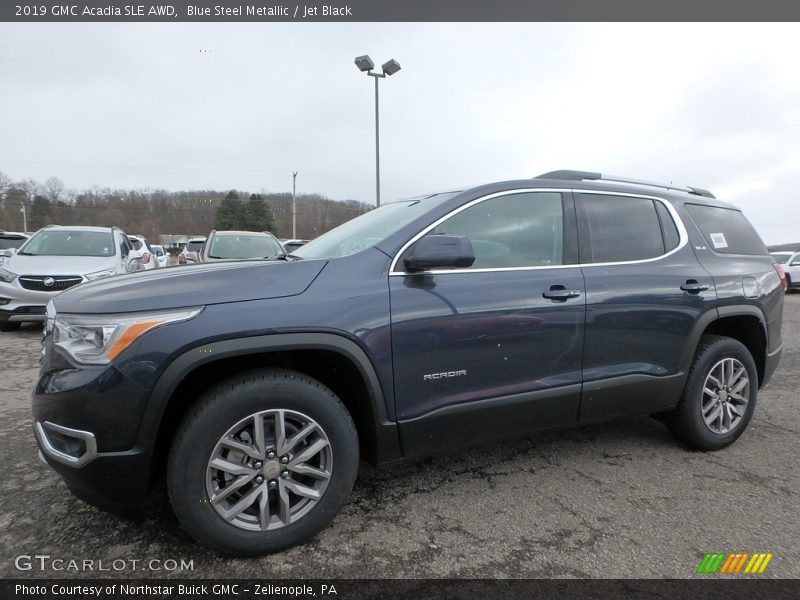 Blue Steel Metallic / Jet Black 2019 GMC Acadia SLE AWD