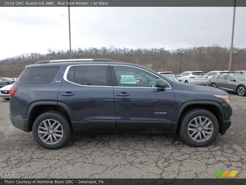 Blue Steel Metallic / Jet Black 2019 GMC Acadia SLE AWD