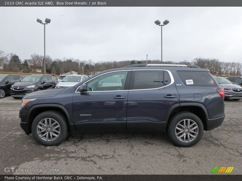 Blue Steel Metallic / Jet Black 2019 GMC Acadia SLE AWD