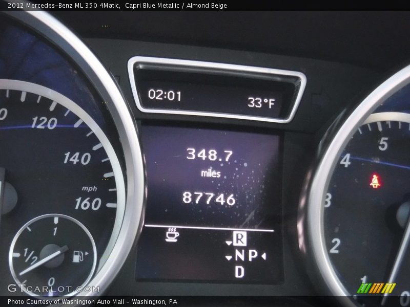 Capri Blue Metallic / Almond Beige 2012 Mercedes-Benz ML 350 4Matic