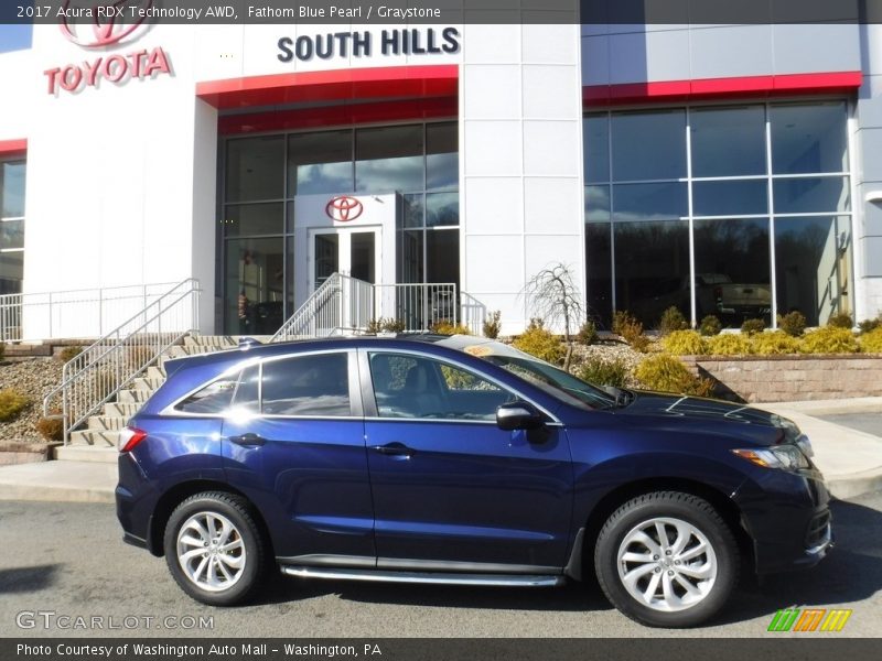 Fathom Blue Pearl / Graystone 2017 Acura RDX Technology AWD